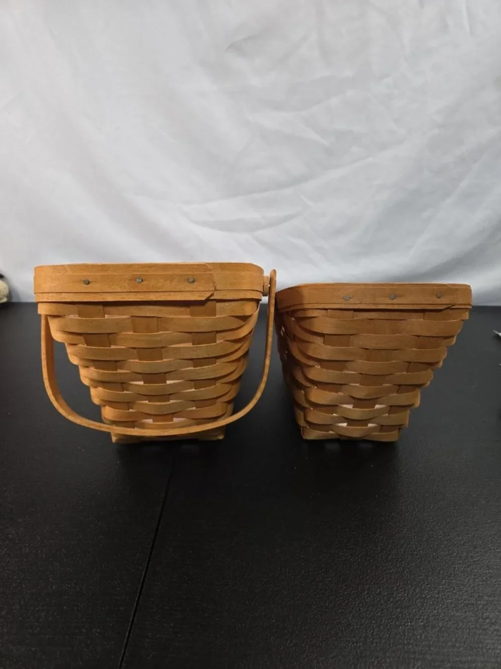 Longaberger Basket Set of 2 with Plastic Liners 1994 And 1995
